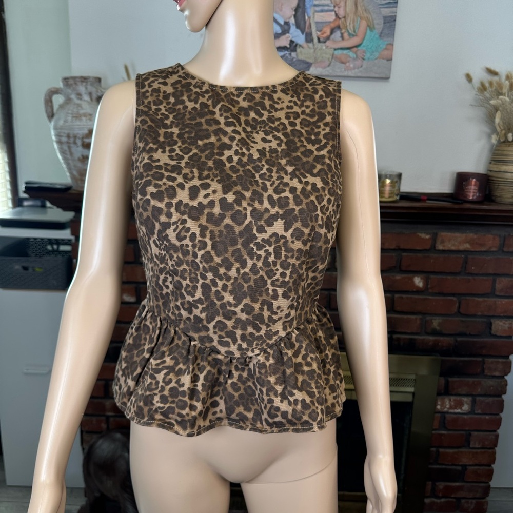 Leopard Print Peplum Top